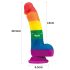 Lovetoy Prider - realistično silikonsko dildo - 19 cm (mavrica)