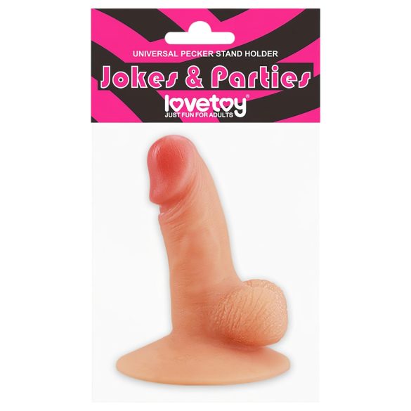 Lovetoy - mini dildo s priseskom - držalo za telefon - natur