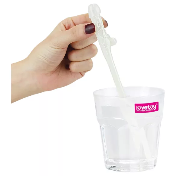 Lovetoy - slamica s penisom - svetleča - bela