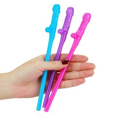   Lovetoy - realistična slamica za penis (roza-modra-vijolična)