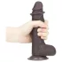 Lovetoy Sliding-Skin - dvoplastni dildo - 18 cm (rjav)