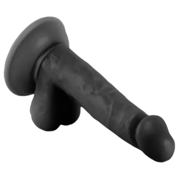 Mr. Rude - realistični dildo s priseskom, moda - 17 cm - črn