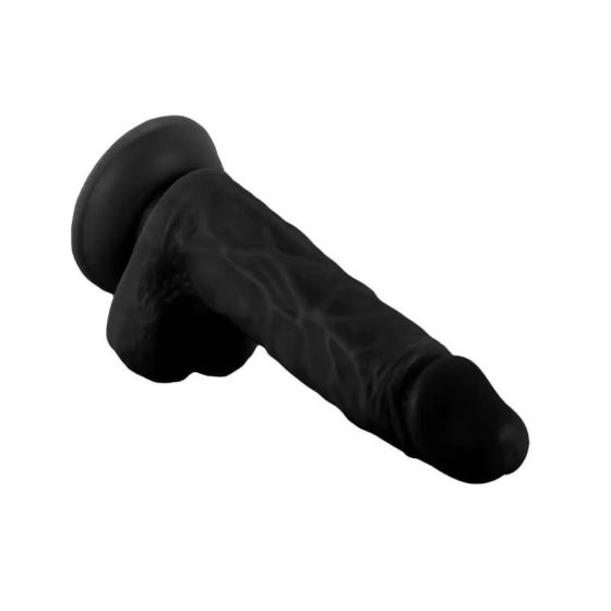Mr. Rude - pripenjalni dildo za testise - 19 cm (črn)