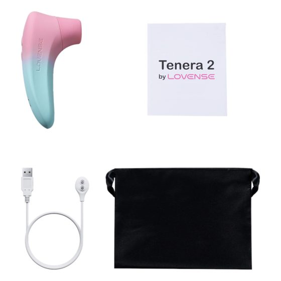 LOVENSE Tenera 2 - pametni vodoodporni stimulator klitorisa z zračnim valovanjem (modro-rožnata)
