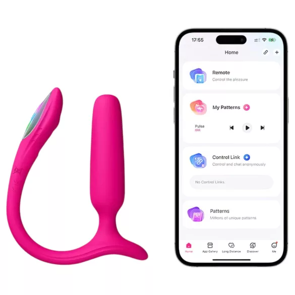 Lovense - analni vibrator - aplikacija, močna vibracija - roza