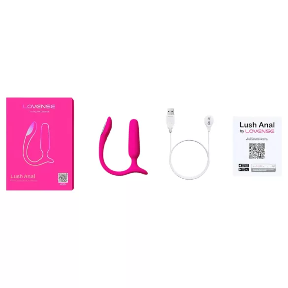 Lovense Lush Anal - aplikacijsko voden analni vibrator z LED-lučko - rožnat