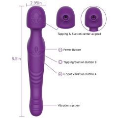   Tracy's Dog Wand - vodoodporen, polnilni, pulzirajoči masažni vibrator (vijolična)