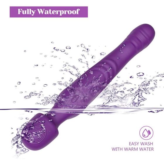 Tracy's Dog Wand - vodoodporen, polnilni, pulzirajoči masažni vibrator (vijolična)