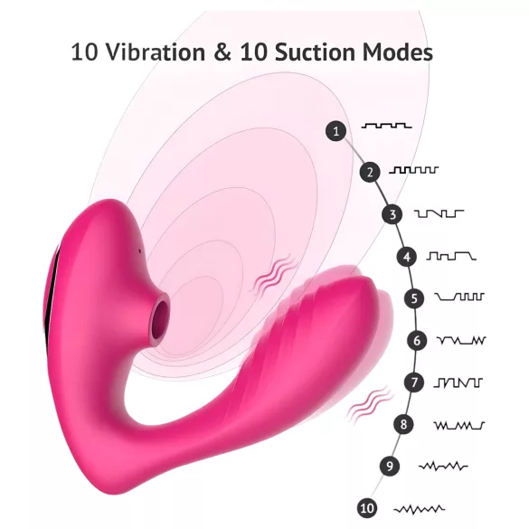 Tracy's Dog 2 - vibrator 2v1 z zračnimi valovi - roza