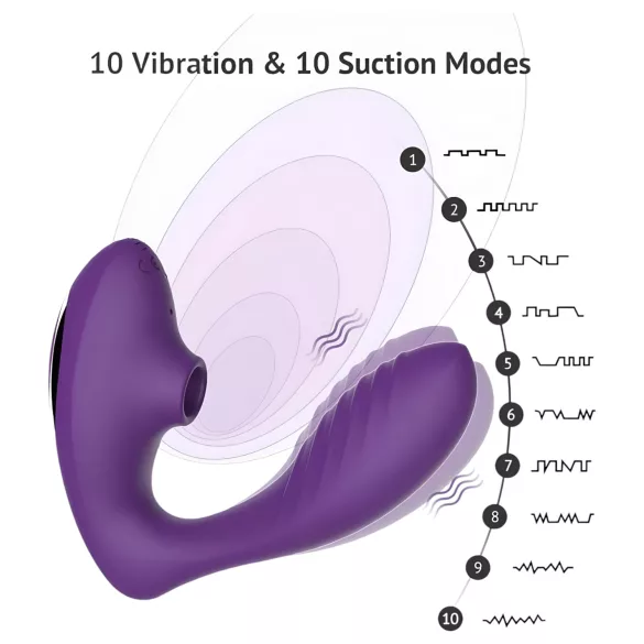 Tracy's Dog 2 - vibrator za žensko stimulacijo 2v1 - vijoličen