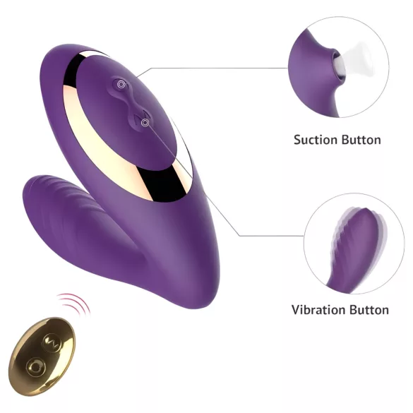Tracy's Dog 2 - vibrator za žensko stimulacijo 2v1 - vijoličen