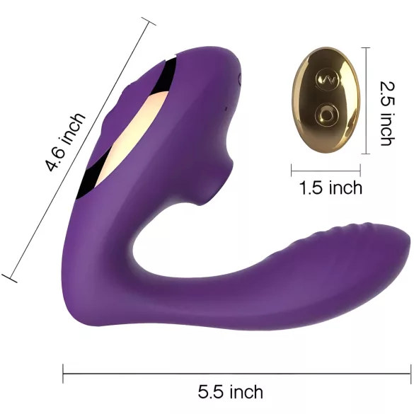 Tracy's Dog 2 - vibrator za žensko stimulacijo 2v1 - vijoličen