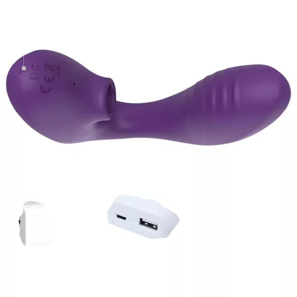 Tracy's Dog 2 - vibrator za žensko stimulacijo 2v1 - vijoličen