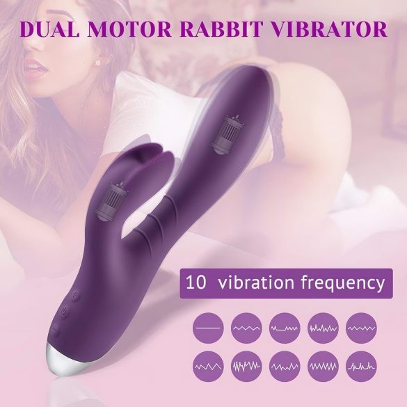 Tracy's Dog - zajčji vibrator z dodatkom za klitoris - vodoodporno - vijoličen