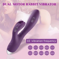   Tracy's Dog Rabbit - vodoodporen klitorisni vibrator na baterije (vijolična)