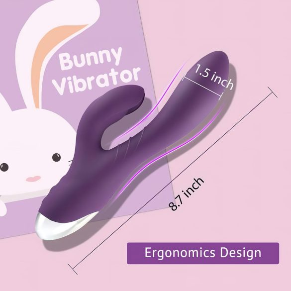 Tracy's Dog - zajčji vibrator z dodatkom za klitoris - vodoodporno - vijoličen