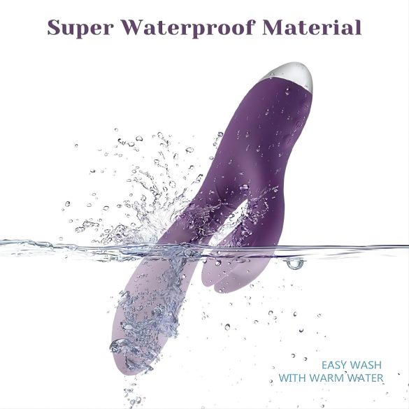 Tracy's Dog - zajčji vibrator z dodatkom za klitoris - vodoodporno - vijoličen