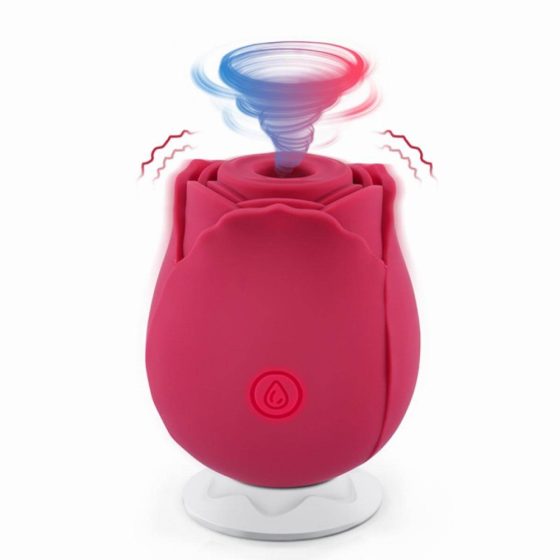 Tracy's Dog Rose - vodoodporen stimulator klitorisa z zračnim valovanjem, ki deluje na baterije (rdeča)