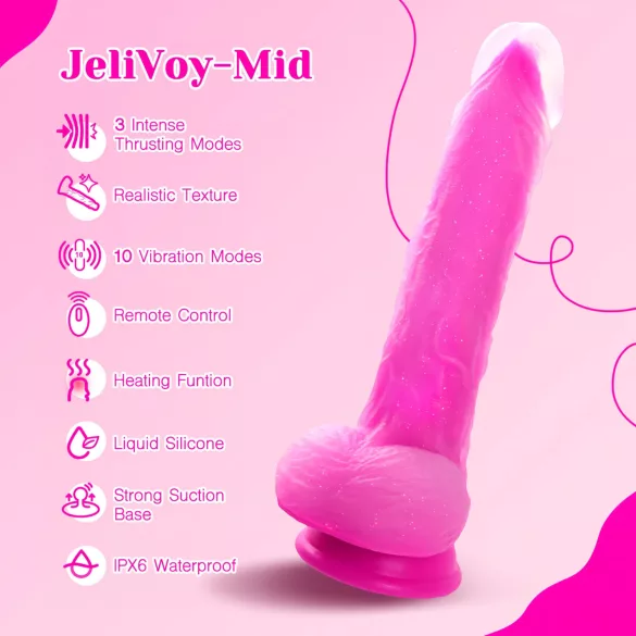 Tracy's Dog Jelivoy-Mid - realistični vibrator - 20 cm - roza