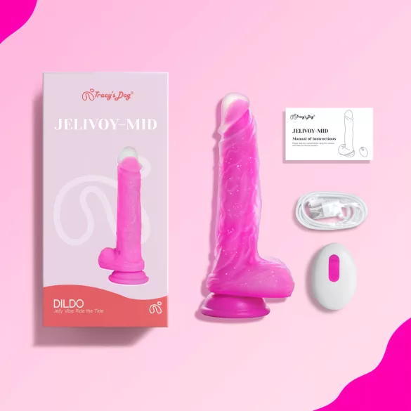 Tracy's Dog Jelivoy-Mid - realistični vibrator - 20 cm - roza