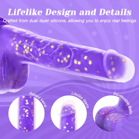 Tracy's Dog Jelivoy - realistični vibrator - 22 cm - vijoličen