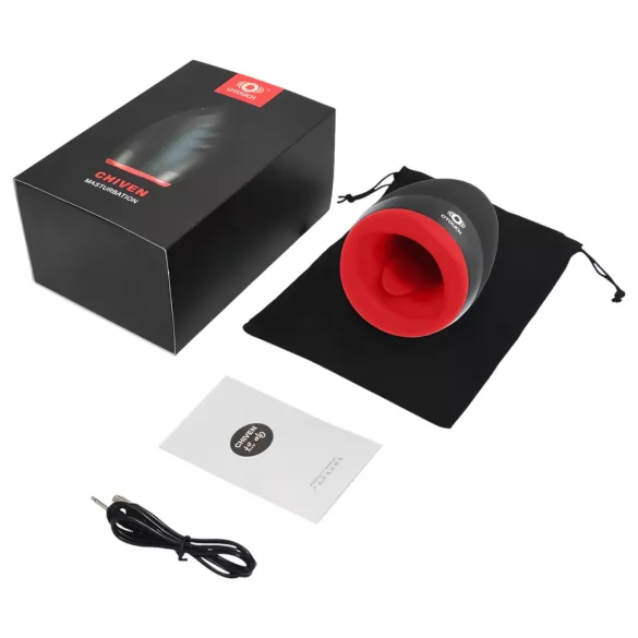 OTOUCH Chiven 2 - masturbator z vibracijo v obliki ust - akumulatorski - črn