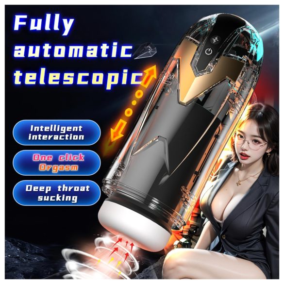 Leopard - potisni masturbator - črna