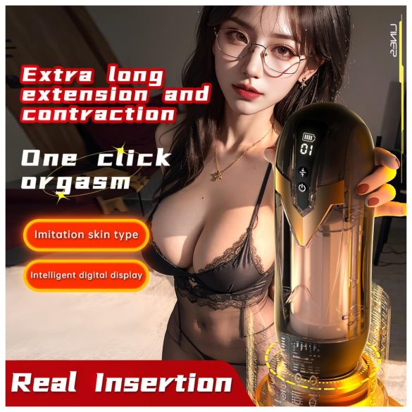 Leopard - potisni masturbator - črna