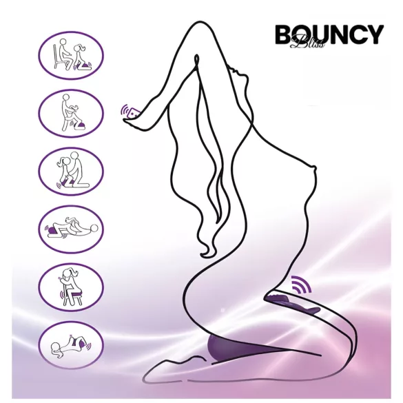 Bouncy Bliss Classic - napihljiva blazina z vibratorjem - vijolična
