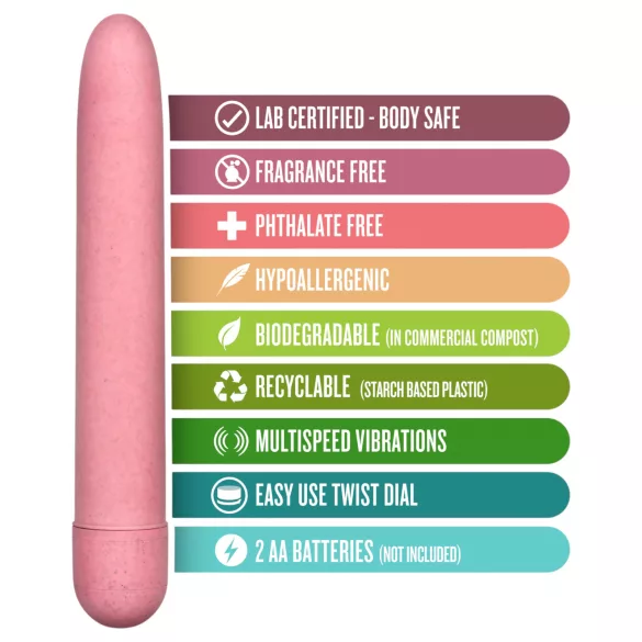Gaia - vibrator - okolju prijazen, velik - roza