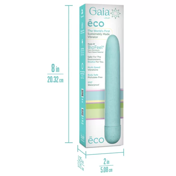 Gaia Eco L - vibrator paličaste oblike - okolju prijazen - moder - velik