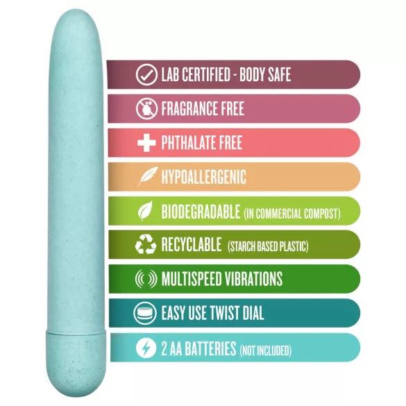 Gaia Eco L - vibrator paličaste oblike - okolju prijazen - moder - velik