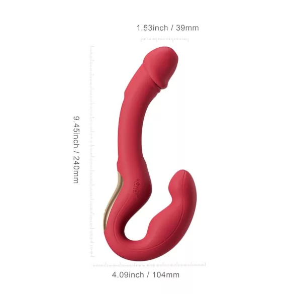 Honey Play Box Harmony Duo - strap-on vibrator z jezikom - rdeč