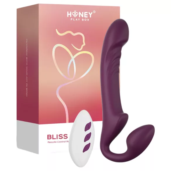 Honey Play Box Bliss - nosljiv vibrator z vrtljivimi kroglicami - vijoličen