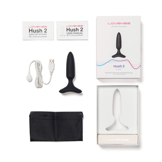 LOVENSE Hush 2 XS - majhen analni vibrator za polnjenje (25 mm) - črn