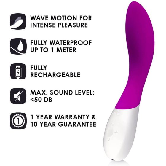 LELO Mona Wave - vodoodporen vibrator za točko G (vijolična)