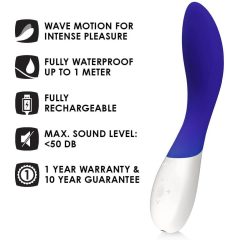 LELO Mona Wave - vodoodporni vibrator za točko G (modri)