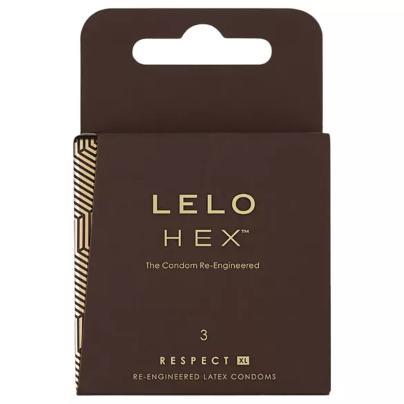 LELO Hex Respect XL - kondomi XL - tanek in močan lateks - 3 kosi