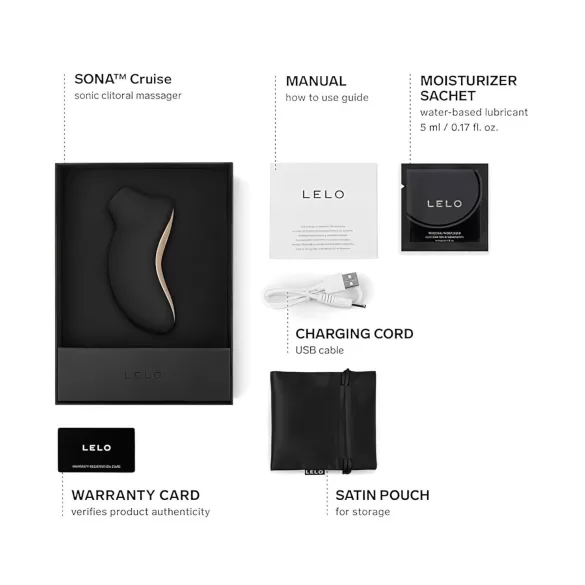 LELO Sona Cruise - stimulator za klitoris z valovi - črna