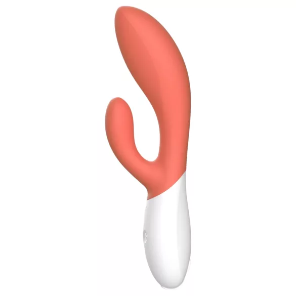 LELO Ina 3 - polnilni vodoodporni vibrator za dvojno stimulacijo - koralna barva
