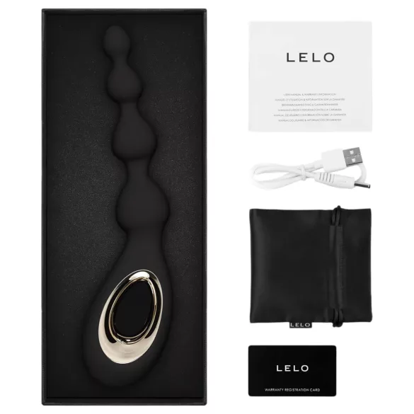 LELO - analni vibrator - polnjenje, vodoodporen - črna