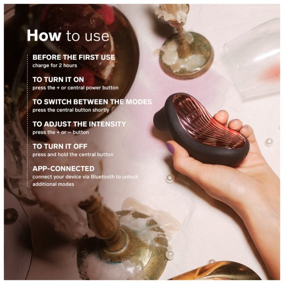 LELO - stimulátor za klitoris z zvočnimi valovi - črna