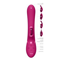   Vive Chou - Vodoodporen vibrator z izmenljivimi glavami (roza)