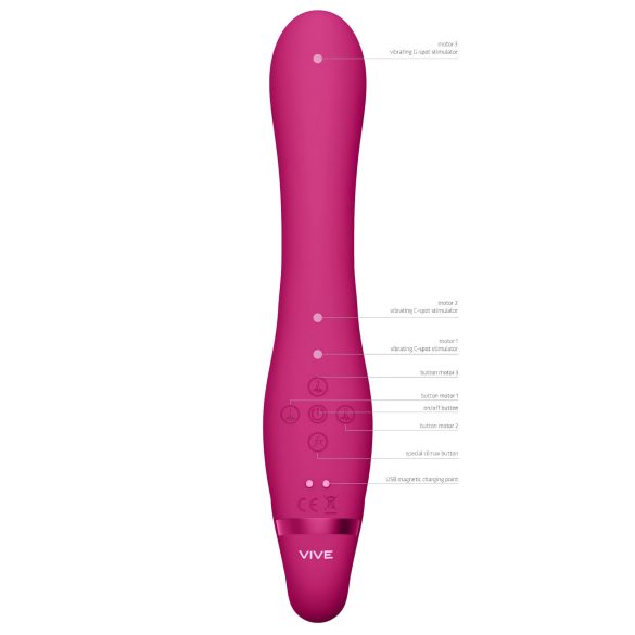 Vive Suki - strap-on vibrator brez pasu - roza