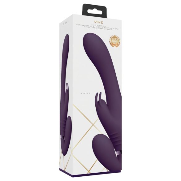 Vive Suki - strap-on vibrator brez pasu - vijoličen