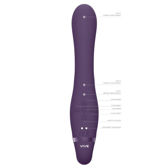 Vive Suki - strap-on vibrator brez pasu - vijoličen