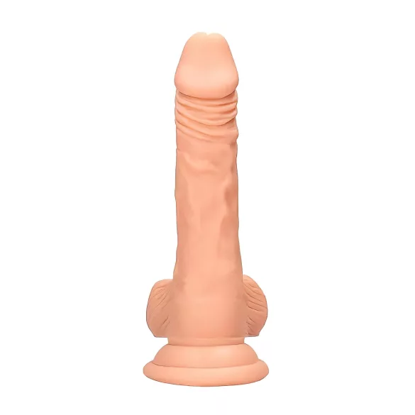 RealRock - realistični dildo s testisi - 17 cm - naravna barva