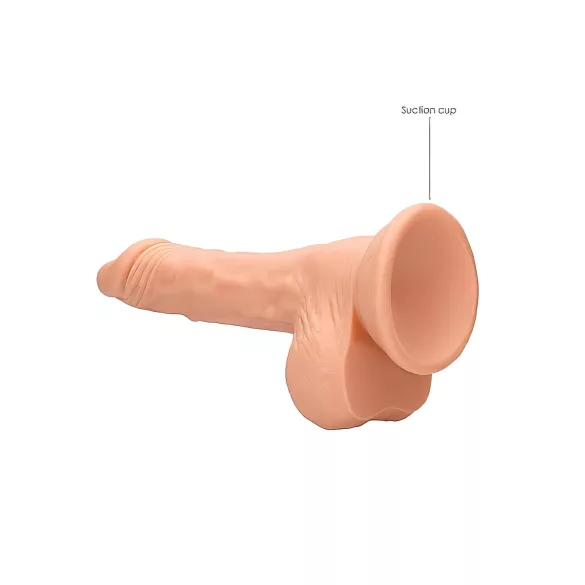 RealRock - realistični dildo s testisi - 17 cm - naravna barva
