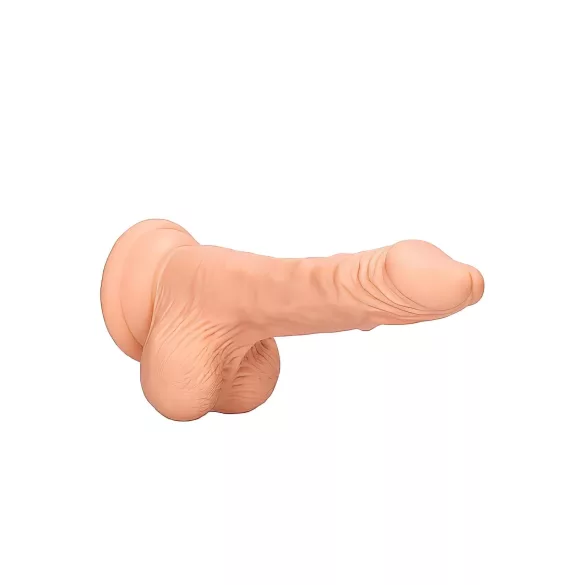 RealRock - realistični dildo s testisi - 17 cm - naravna barva