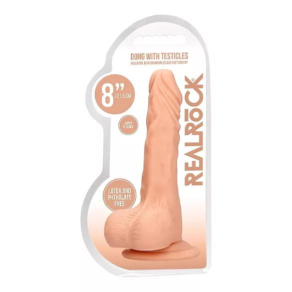 RealRock - dildo z modami - realistični videz - 20 cm - naravna barva